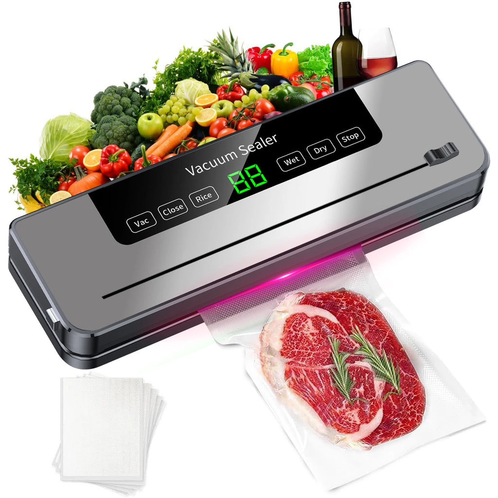 Máquina Selladora al Vacío de Alimentos de 220V, 5 Modos, Selladora Automática para Alimentos Secos y Húmedos con 10 Bolsas, Conservación de Alimentos para el Hogar y la Cocina - AliExpress