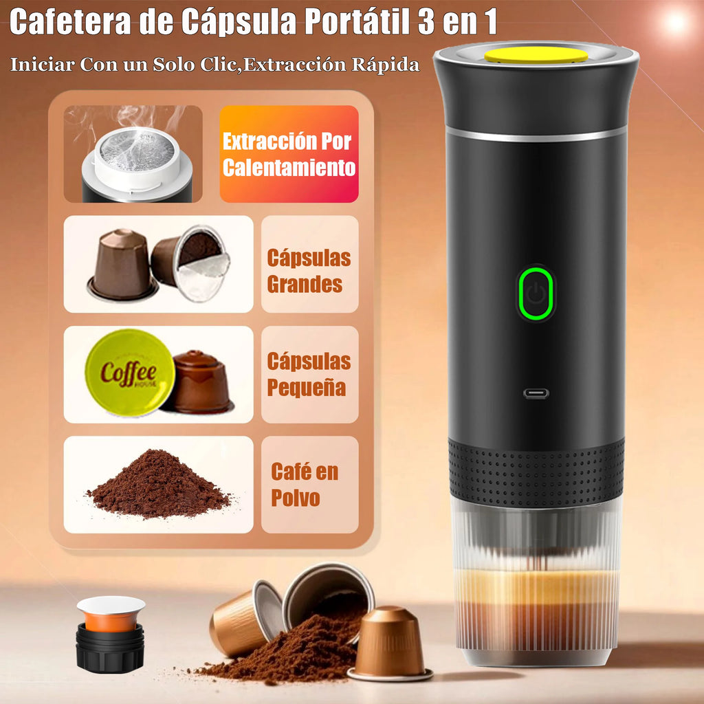 Cafetera de cápsulas portátil eléctrica inalámbrica 3 en 1 para coche y hogar, cafetera para acampar, cafetera de cápsula en polvo, cafetera Espresso de viaje - AliExpress 6
