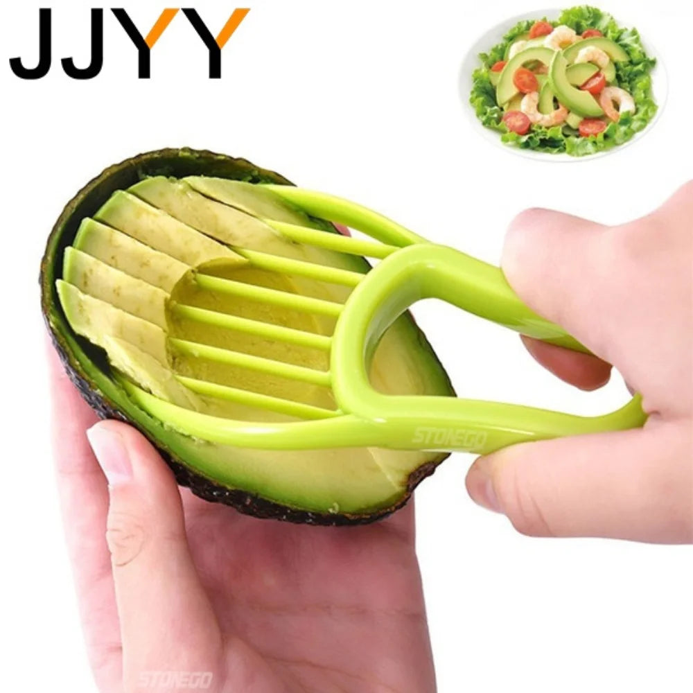 JJYY 3 en 1 rebanador de aguacate Shea Corer mantequilla pelador de frutas cortador separador de pulpa cuchillo de plástico herramientas de cocina para verduras - AliExpress