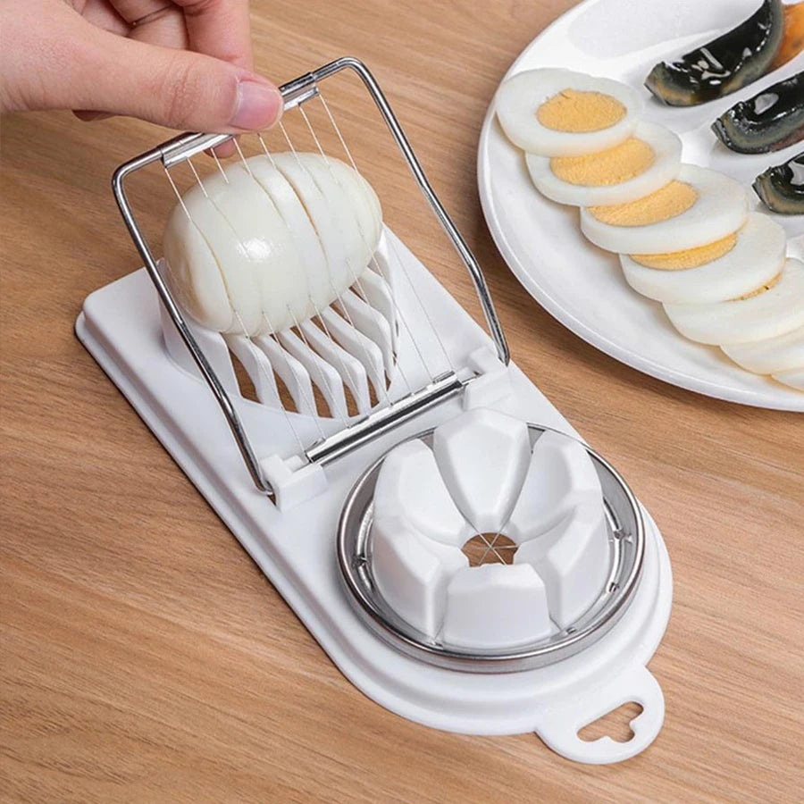 Cortador de huevos multifuncional con Base de PP, cortador de huevos de alambre de acero inoxidable 2 en 1 para colgar herramientas accesorios de cocina de alta calidad