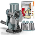 LMETJMA Rallador de queso giratorio 3 en 1, rebanador Manual versátil de verduras, molinillo de nueces y maní, trituradora de queso y verduras transparente JT242